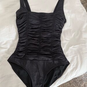 Black Ruched Swimsuit